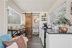 Bright Interior with windows to let in lots of natural light.