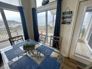 Enjoy beach views while dining