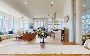View from dining room into living area - third floor