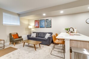 Living Area | Queen Sleeper Sofa | Central A/C | Smart TV