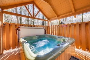 Exterior | Covered Deck | Private Hot Tub