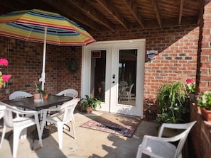 Entrance with private patio for you and your morning coffee