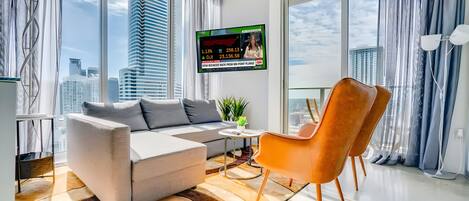 Main Living Room with Spectacular views of the Brickell Skyline