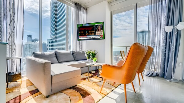 Main Living Room with Spectacular views of the Brickell Skyline