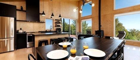 Dining room and kitchen