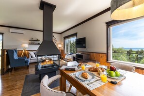 Dining room, living room