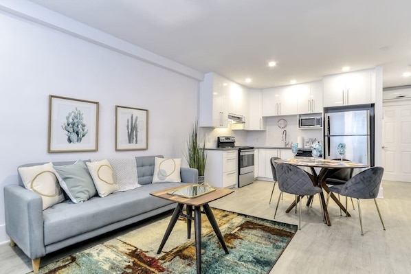 Living room and kitchen