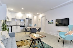 Living room and kitchen