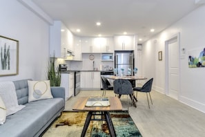 Living room and kitchen