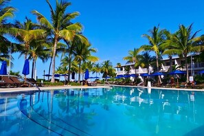 Waterfront resort with pools, marina, laguna, dining & more