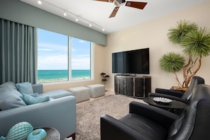 Living Area with exceptional views to the Gulf of Mexico!