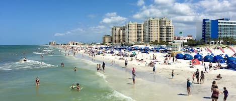 The beach across the street!