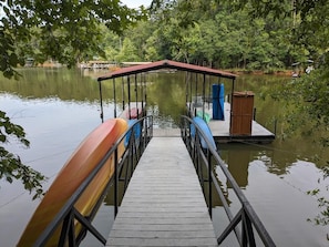 Covered slip dock with all the amenities