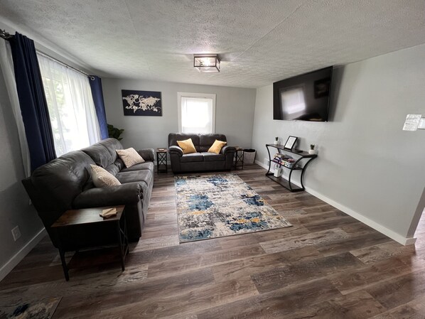Living room with 65" tv