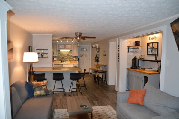 Clean, comfortable spacious living area