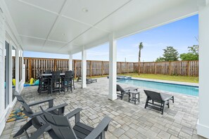 Spacious Covered Patio with Plenty of Seating