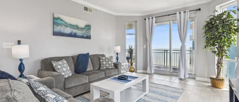 Living room looking towards the ocean.