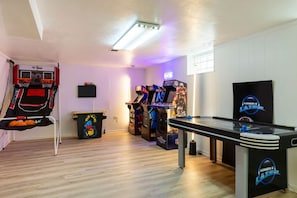 Enjoy some fun times in this game room!