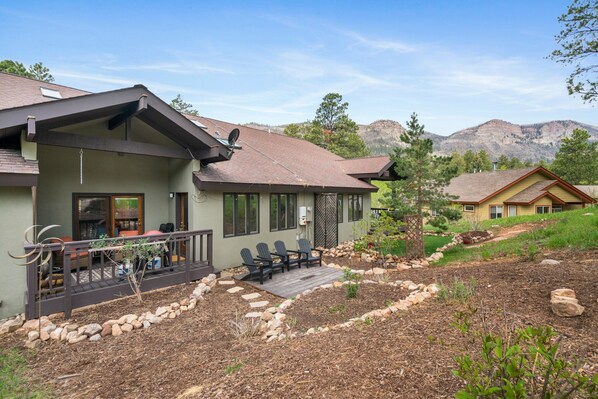 Backyard deck and sitting area