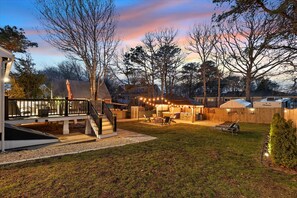 Backyard, Firepit, Paved Patio, Loungers