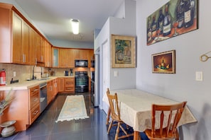 Interior | Bedroom/Full Bathroom on 1st Floor | Pet Friendly w/ Fee