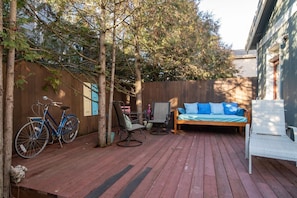 Back deck. My favorite spot to sip coffee and plan my day in the beautiful spring and summer mornings. 