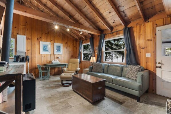 Living room to watch your favorite flicks when the weather isn't cooperating