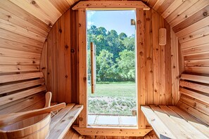 Gorgeous barrel sauna