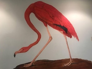 Eight foot high Flamingo greets you! 