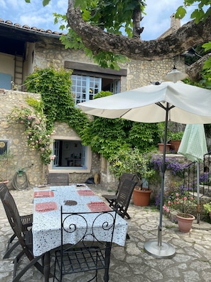 Lower terrace and dining table