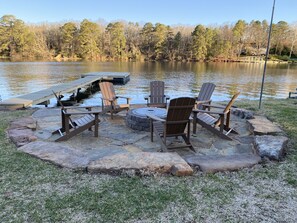 Lakeside fire pit