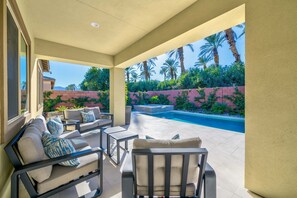 Covered sitting area.