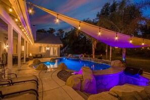 Imagine Fun Nights with Friends at the Hot Tub, Pool, BBQ & Fire at Chateau Rosea