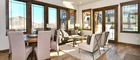 Living area with a panoramic view.