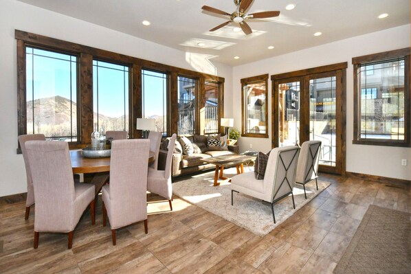 Living area with a panoramic view.