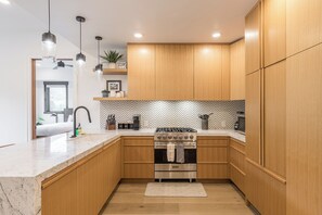 Modern appliances and plenty of counter space.