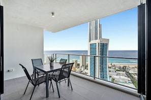 Large open plan balcony allows spectacular sunrises to be enjoyed every morning
