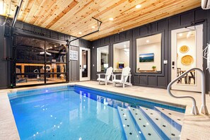 Large heated indoor pool for year-round use
