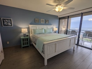 Master Bedroom with King Bed and Beach View.