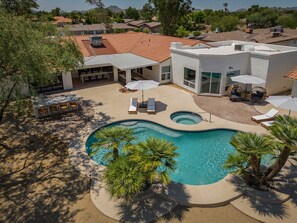 Private pool and hot tub