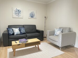 Living room with sofa bed if requested. 