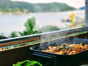 Morning coffee, sundowner or electric BBQ! Normal BBQ at your front door.