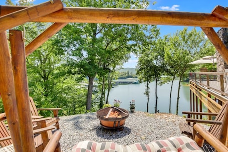 Firepit overlooking the lake