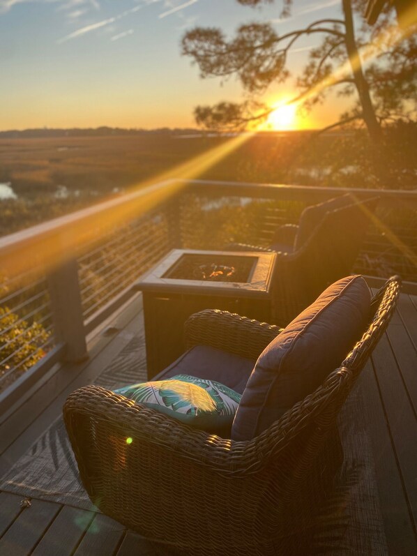 Sunset view from the deck