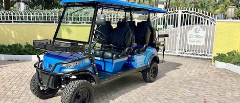 Your own 6 seater golf cart AND private gated beach access!