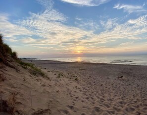 Beautiful sunset at Lakeside Beach - 10 min walk from the cottage