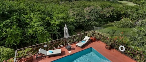 Pool & deck near the gardens.