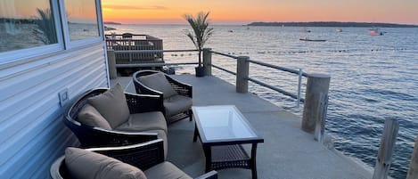 enjoy happy hour over looking the bay