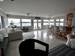 Main Floor Living Room opens to the harbor