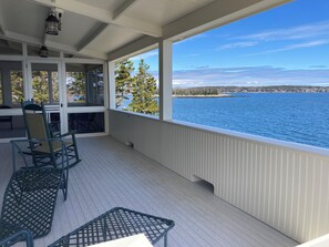 Porch views. Looking toward Burnt Island and Spruce Point.
